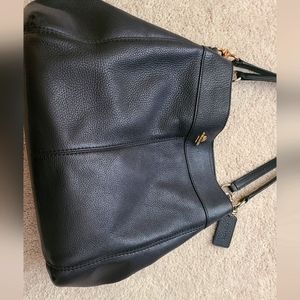 Leather coach tote